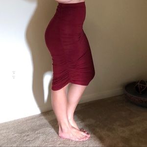 Burgundy Pencil Skirt